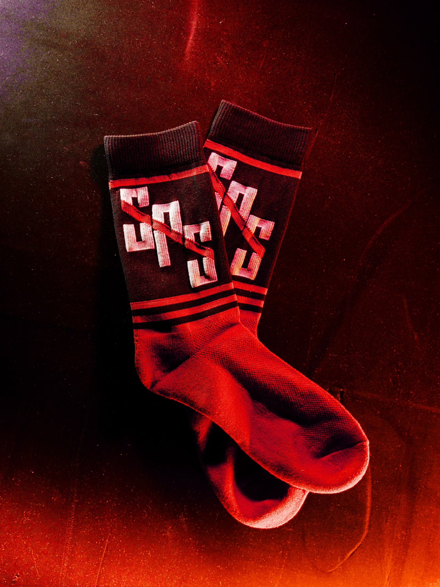 Slack Pull Crew Socks: Black/Red (NUPL Collegiate Nationals Limited Edition)