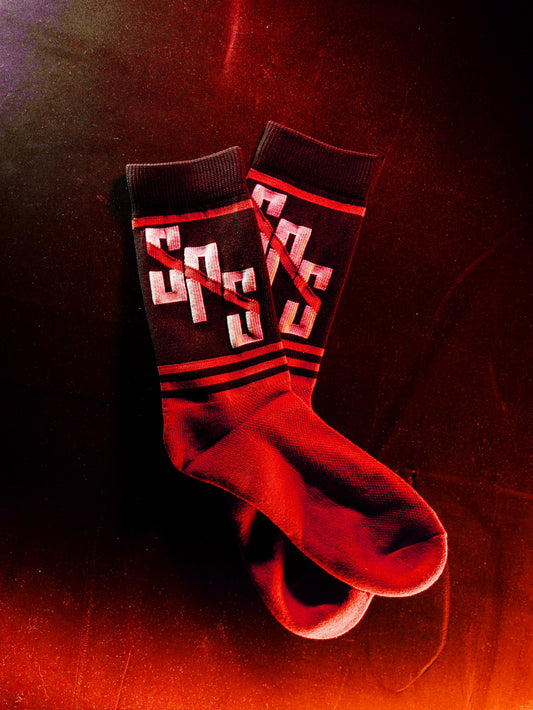 Slack Pull Crew Socks: Black/Red (NUPL Collegiate Nationals Limited Edition)