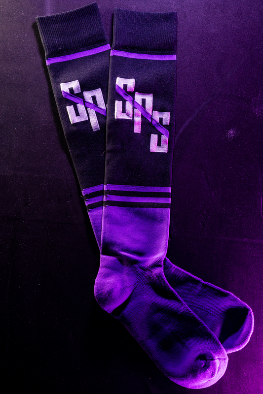 Slack Pull Deadlift Socks: Black/Purple