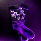 Slack Pull Crew Socks: Black/Purple